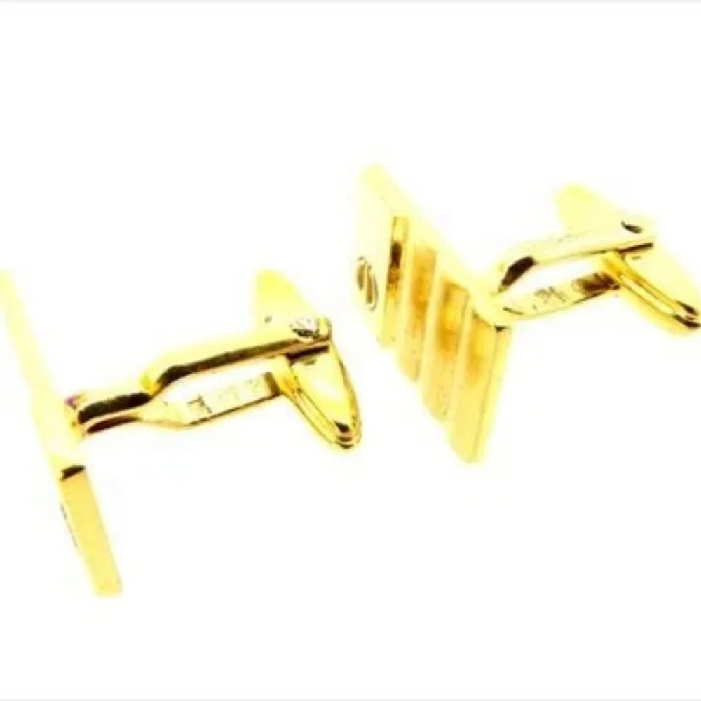 Dunhill cuffs D logos Gold Mens Authentic Used T7152